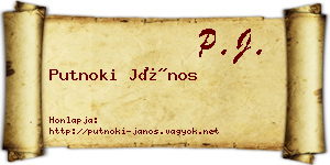 Putnoki János névjegykártya