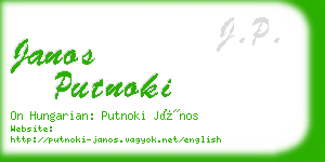 janos putnoki business card